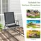 Costway 4pcs Patio Folding Portable Dining Chairs Metal Frame Armrests Garden Black/Grey/White